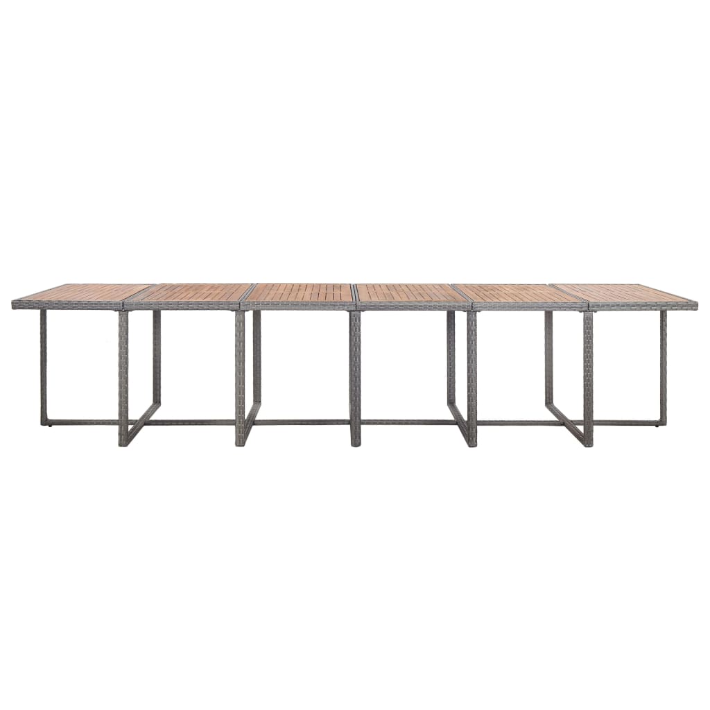 Σετ Τραπεζαρίας Εξ. Χώρου 17 τεμ. Γκρι Συνθ. Ρατάν με Μαξιλάρια