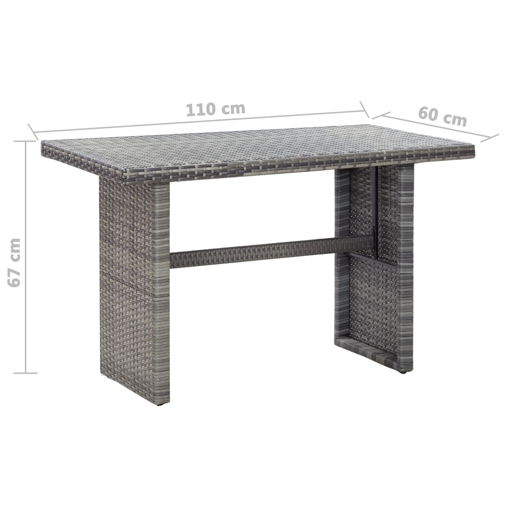 Τραπέζι Κήπου Ανθρακί 110 x 60 x 67 εκ. από Συνθετικό Ρατάν
