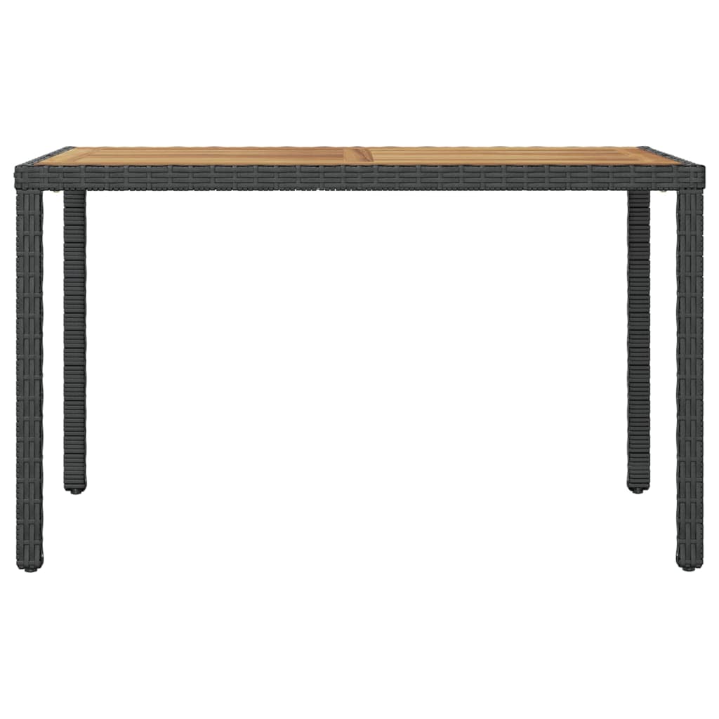 Τραπέζι Κήπου Μαύρο/Καφέ 123x60x74 εκ. από Μασίφ Ξύλο Ακακίας