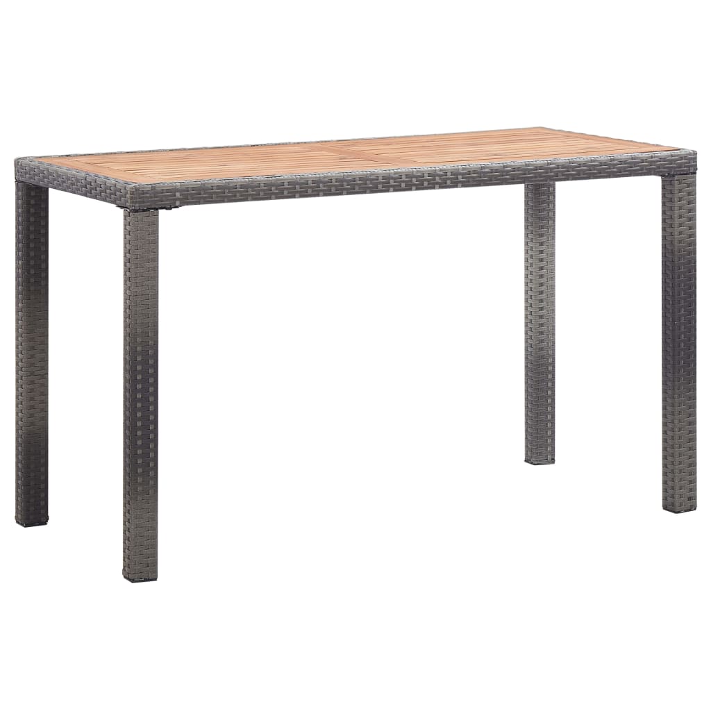 Τραπέζι Κήπου Ανθρακί/Καφέ 123x60x74 εκ. από Μασίφ Ξύλο Ακακίας