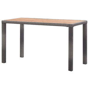 Τραπέζι Κήπου Ανθρακί/Καφέ 123x60x74 εκ. από Μασίφ Ξύλο Ακακίας