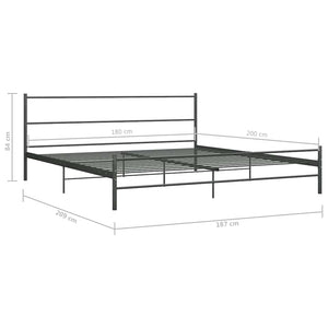 Πλαίσιο Κρεβατιού Γκρι 180 x 200 εκ. Μεταλλικό - PAKOBAZAAR
