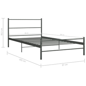 Πλαίσιο Κρεβατιού Γκρι 90 x 200 εκ. Μεταλλικό - Pakobazaar