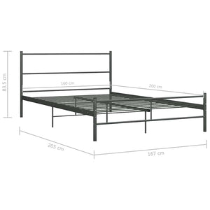Πλαίσιο Κρεβατιού Γκρι 160 x 200 εκ. Μεταλλικό - PAKOBAZAAR