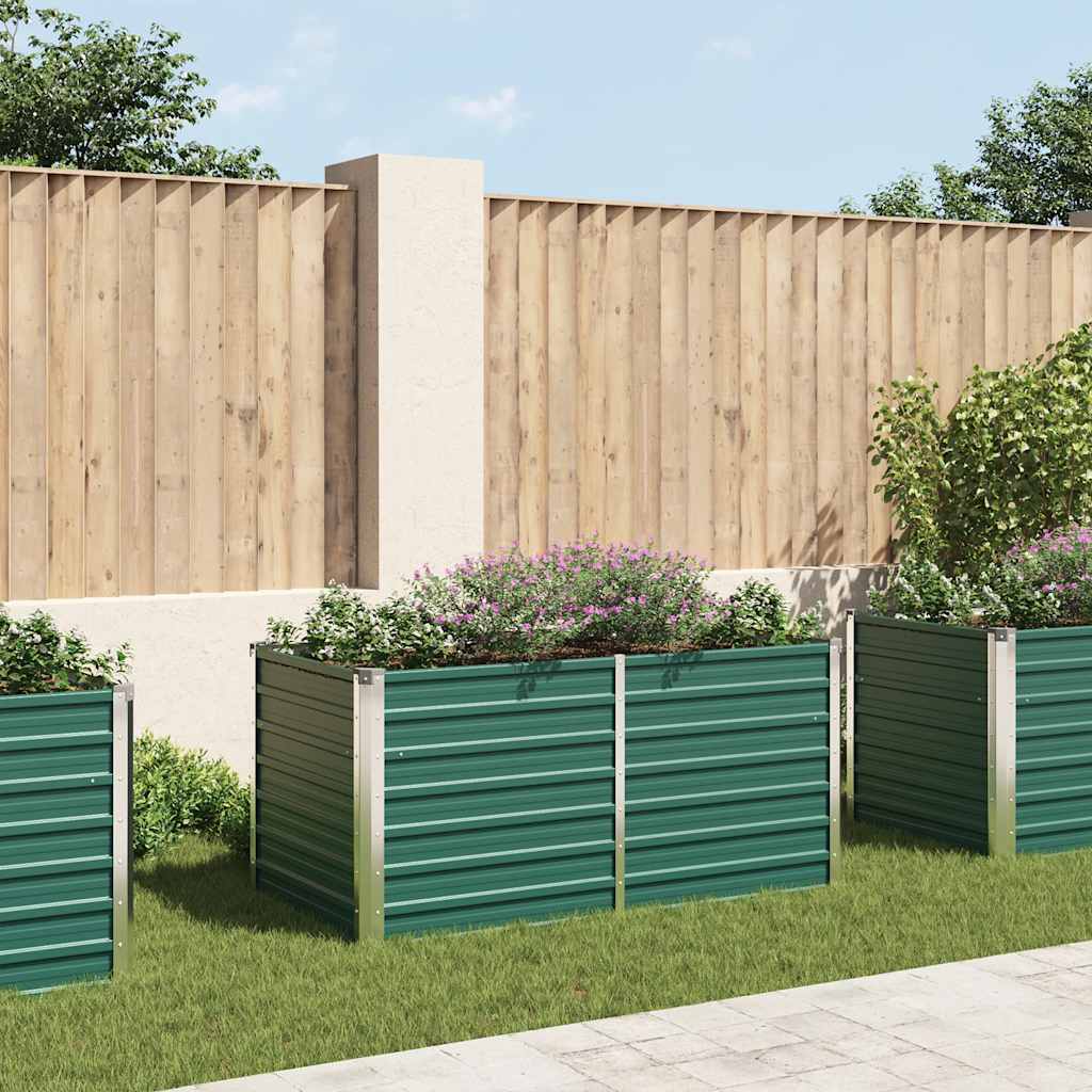 Ζαρντινιέρα Ψηλή Πράσινη 160x80x77 εκ. Γαλβανισμένος Χάλυβας - Pakobazaar