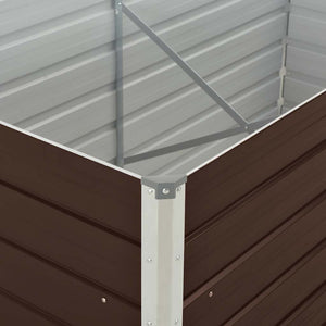 Ζαρντινιέρα Ψηλή Καφέ 160 x 80 x 45 εκ. Γαλβανισμένος Χάλυβας - Pakobazaar