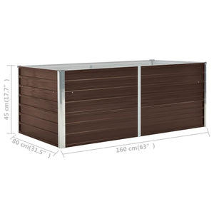 Ζαρντινιέρα Ψηλή Καφέ 160 x 80 x 45 εκ. Γαλβανισμένος Χάλυβας - Pakobazaar