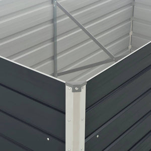 Ζαρντινιέρα Ψηλή Ανθρακί 160x80x45 εκ. Γαλβανισμένος Χάλυβας - Pakobazaar