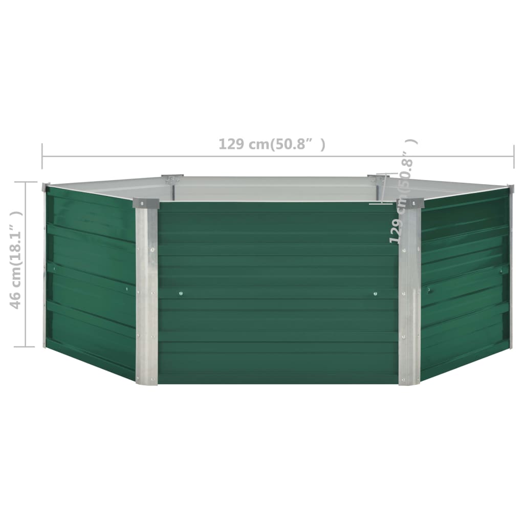 Ζαρντινιέρα Ψηλή Πράσινη 129x129x45 εκ. Γαλβανισμένος Χάλυβας