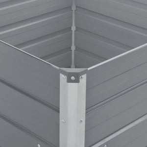 Ζαρντινιέρα Ψηλή Γκρι 100 x 100 x 45 εκ. Γαλβανισμένος Χάλυβας - Pakobazaar