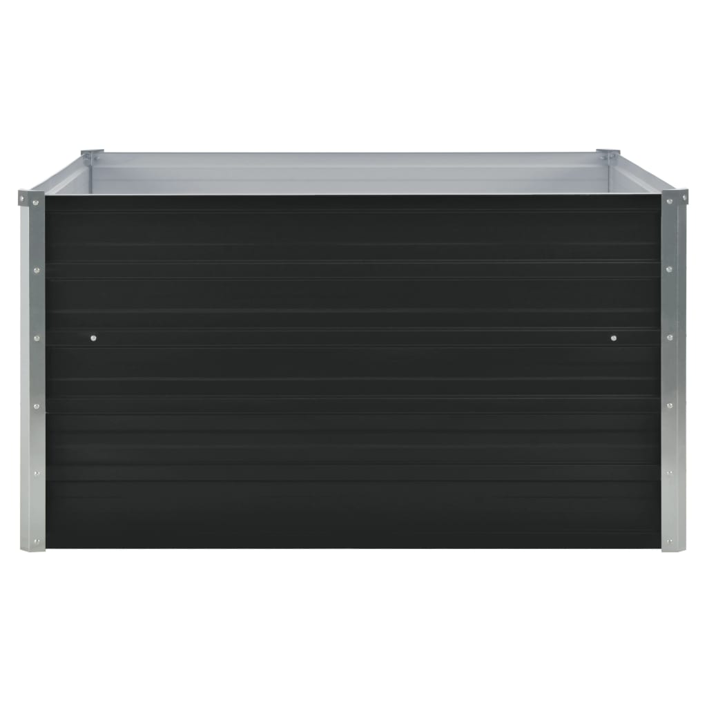 Ζαρντινιέρα Ψηλή Ανθρακί 100x100x45 εκ. Γαλβανισμένος Χάλυβας - Pakobazaar