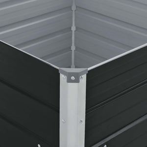 Ζαρντινιέρα Ψηλή Ανθρακί 100x100x45 εκ. Γαλβανισμένος Χάλυβας - Pakobazaar