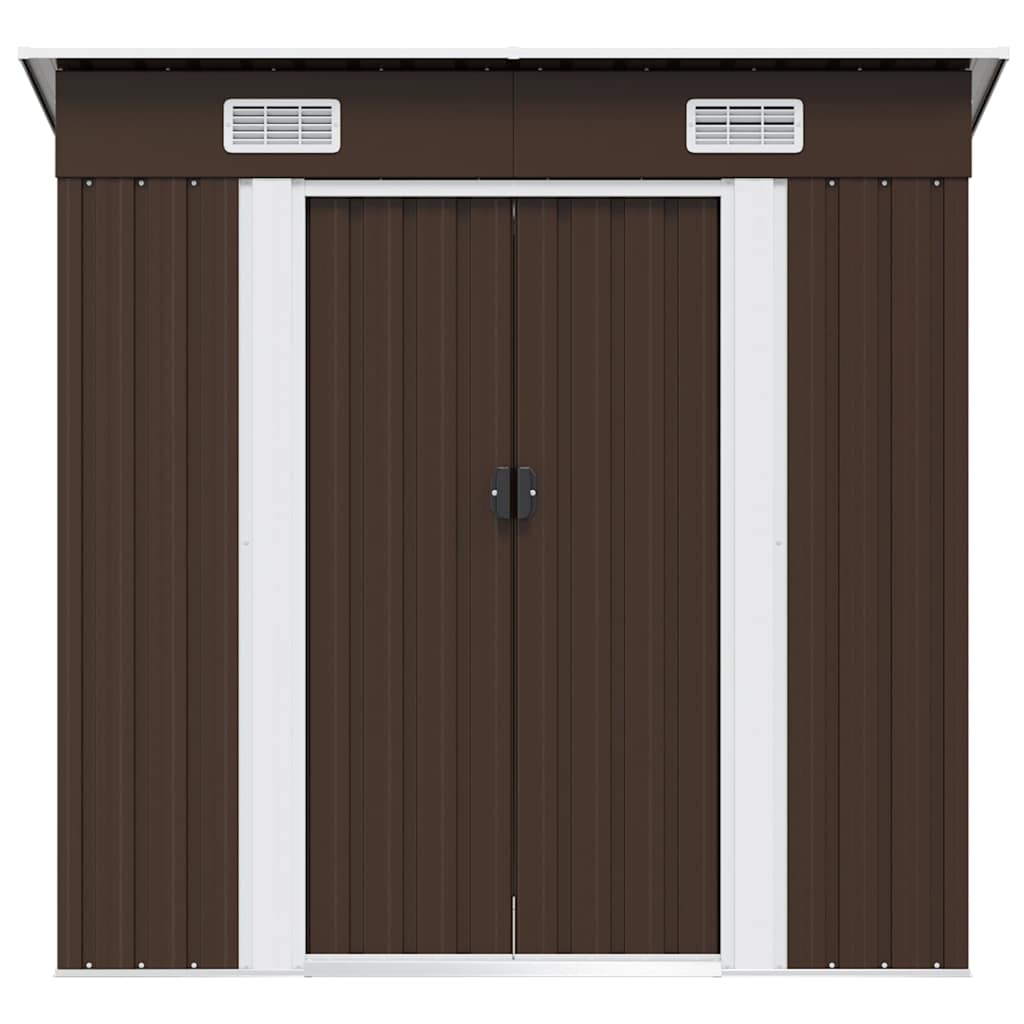 Αποθήκη Κήπου Καφέ 194 x 121 x 181 εκ. Ατσάλινη - Pakobazaar