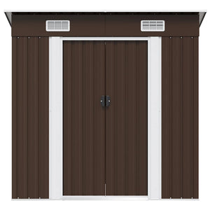 Αποθήκη Κήπου Καφέ 194 x 121 x 181 εκ. Ατσάλινη - Pakobazaar
