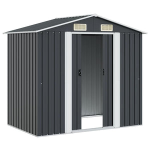 Αποθήκη Κήπου Ανθρακί 204 x 132 x 186 εκ. Ατσάλινη - Pakobazaar