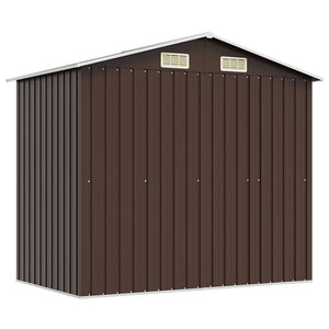 Αποθήκη Κήπου Καφέ 204 x 132 x 186 εκ. Ατσάλινη - Pakobazaar