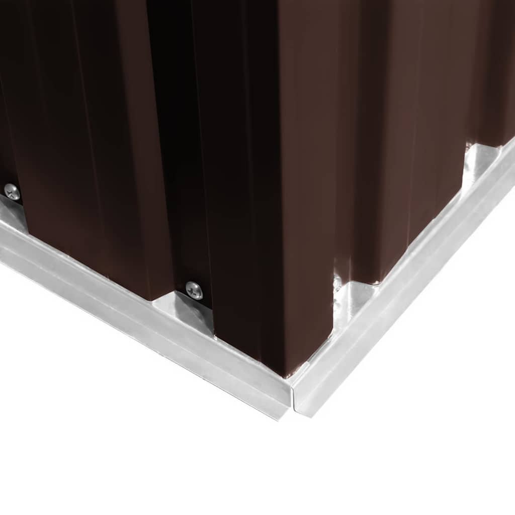 Αποθήκη Κήπου Καφέ 204 x 132 x 186 εκ. Ατσάλινη - Pakobazaar