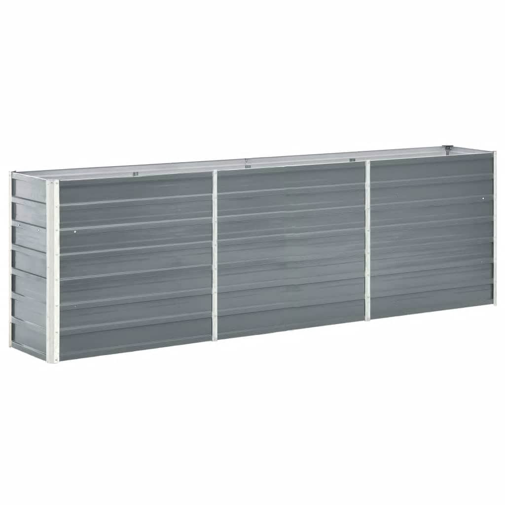 Ζαρντινιέρα Υπερυψωμένη Γκρι 240x40x77 εκ. Γαλβανισμ. Χάλυβας - Pakobazaar