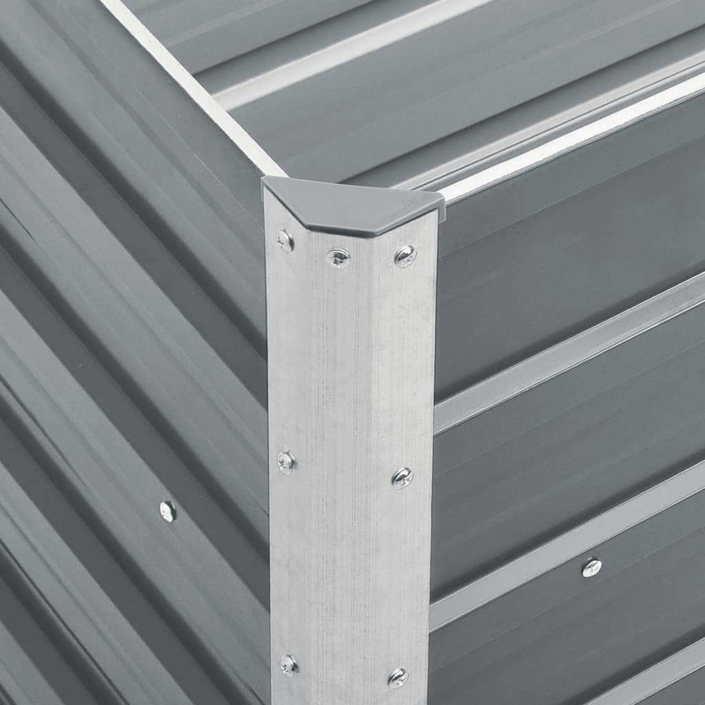 Ζαρντινιέρα Υπερυψωμένη Γκρι 240x40x77 εκ. Γαλβανισμ. Χάλυβας - Pakobazaar