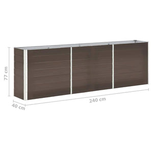 Ζαρντινιέρα Υπερυψωμένη Καφέ 240x40x77 εκ. Γαλβανισμ. Χάλυβας - Pakobazaar