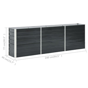 Ζαρντινιέρα Υπερυψωμένη Ανθρακί 240x40x77 εκ. Γαλβαν. Χάλυβας - Pakobazaar