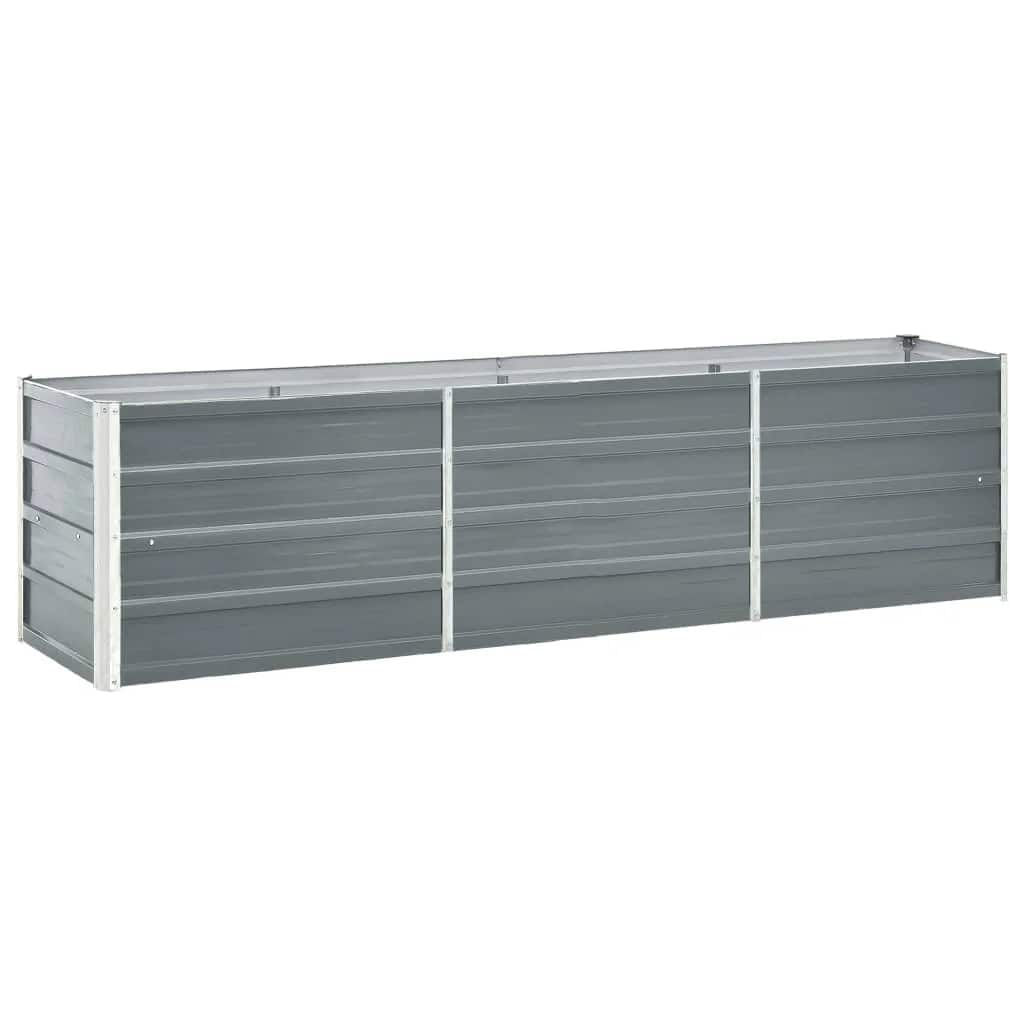 Ζαρντινιέρα Υπερυψωμένη Γκρι 240x40x45 εκ. Γαλβανισμ. Χάλυβας - Pakobazaar