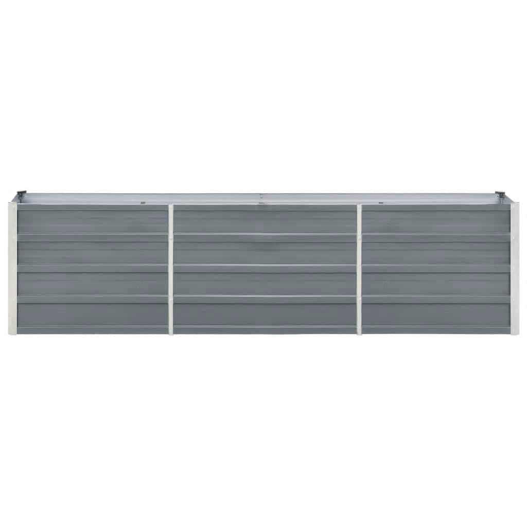 Ζαρντινιέρα Υπερυψωμένη Γκρι 240x40x45 εκ. Γαλβανισμ. Χάλυβας - Pakobazaar