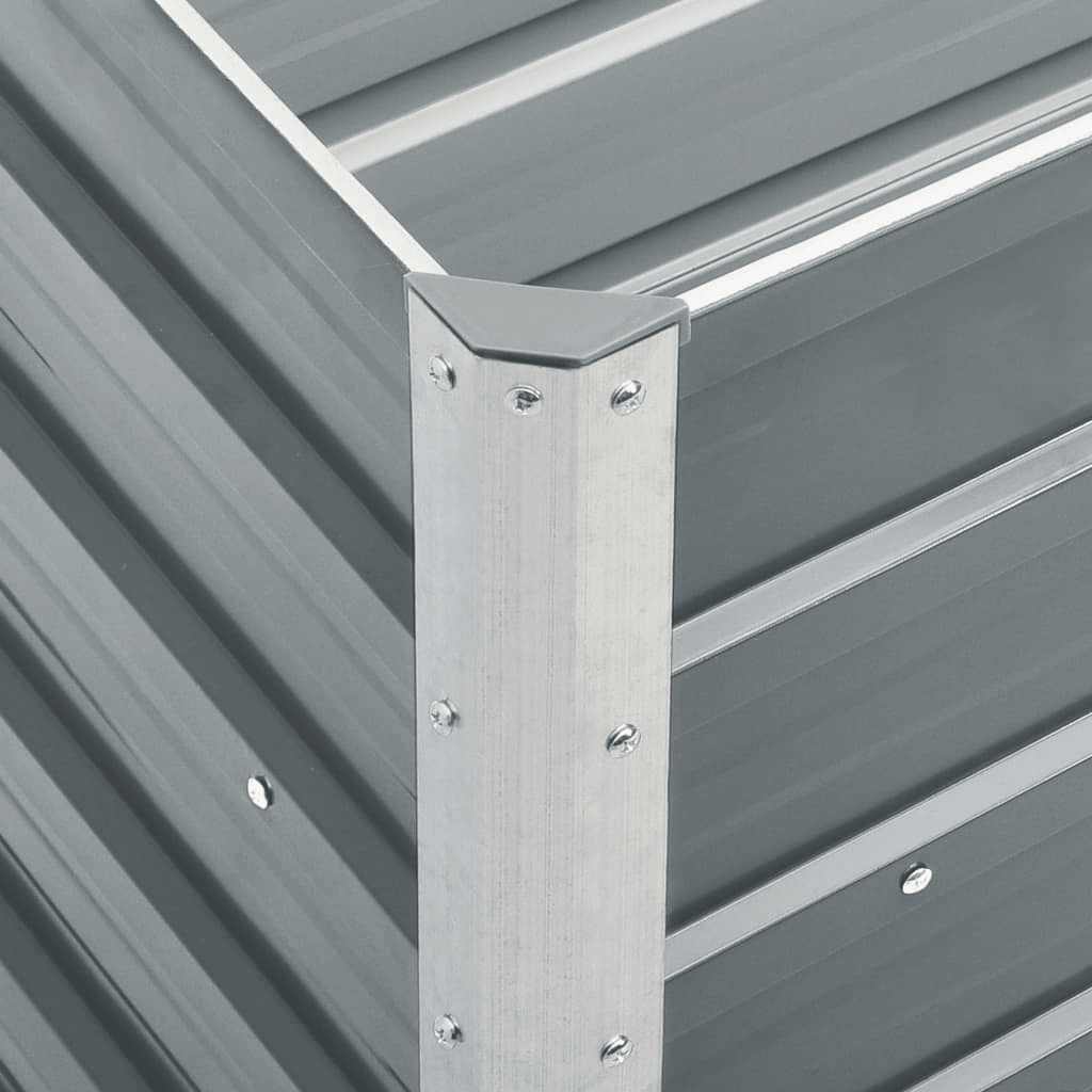 Ζαρντινιέρα Υπερυψωμένη Γκρι 240x40x45 εκ. Γαλβανισμ. Χάλυβας - Pakobazaar