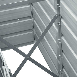 Ζαρντινιέρα Υπερυψωμένη Γκρι 240x40x45 εκ. Γαλβανισμ. Χάλυβας - Pakobazaar