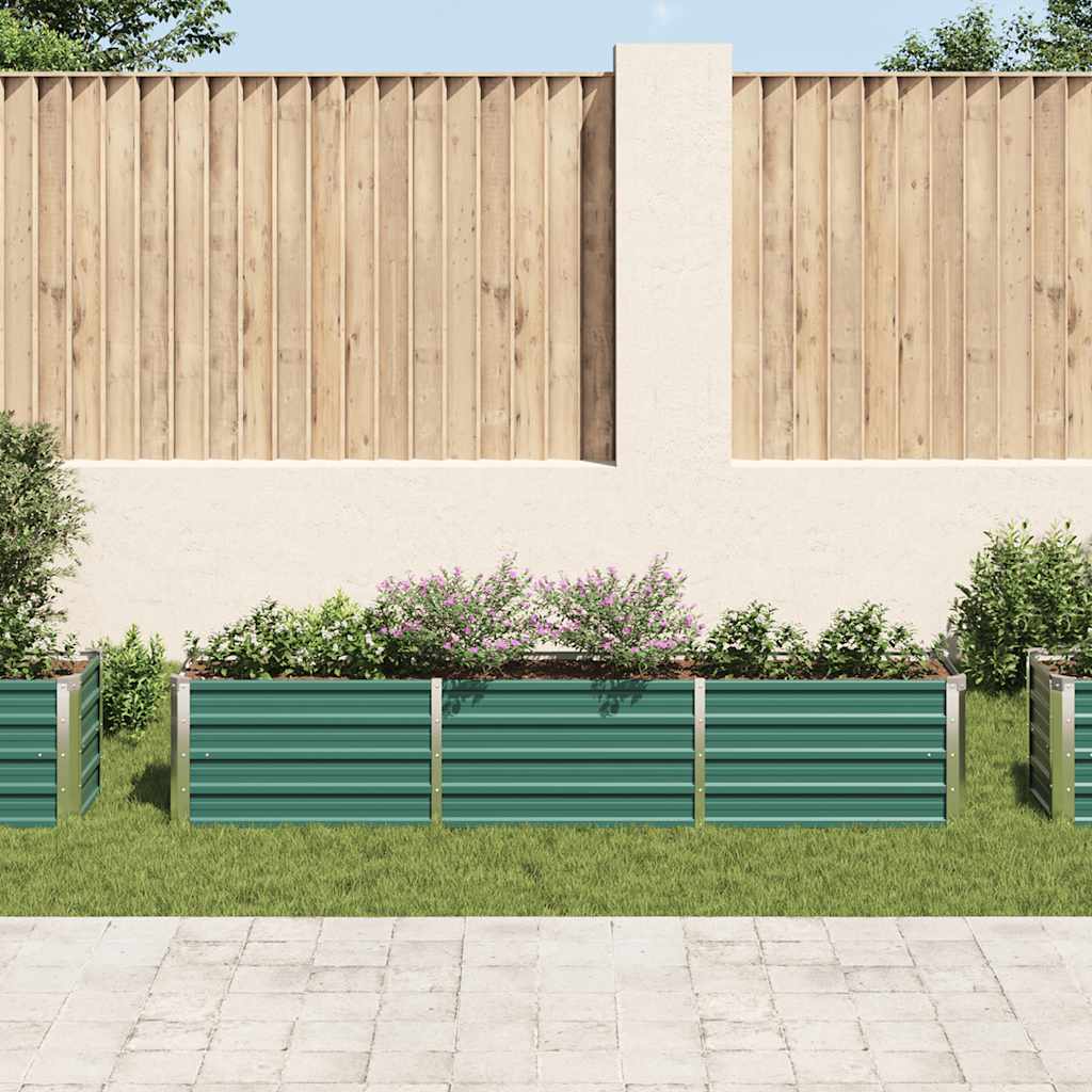 Ζαρντινιέρα Υπερυψωμένη Πράσινη 240x40x45 εκ. Γαλβαν. Χάλυβας - Pakobazaar