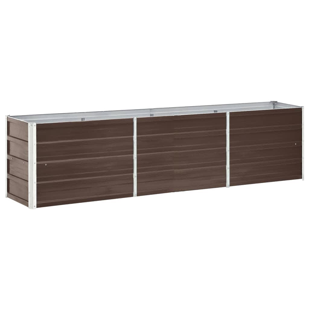 Ζαρντινιέρα Υπερυψωμένη Καφέ 240x40x45 εκ. Γαλβανισμ. Χάλυβας - Pakobazaar