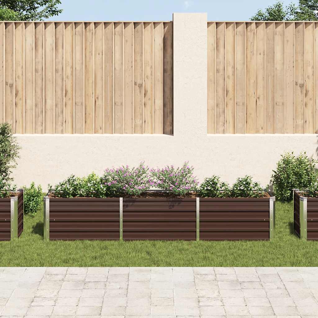 Ζαρντινιέρα Υπερυψωμένη Καφέ 240x40x45 εκ. Γαλβανισμ. Χάλυβας - Pakobazaar