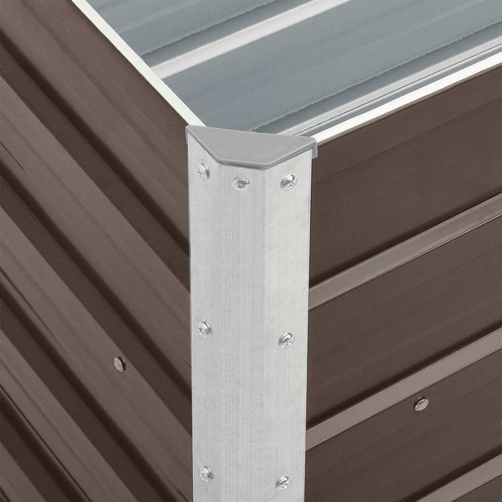 Ζαρντινιέρα Υπερυψωμένη Καφέ 240x40x45 εκ. Γαλβανισμ. Χάλυβας - Pakobazaar