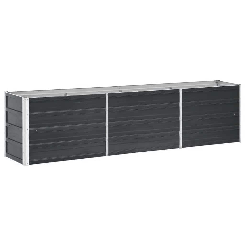 Ζαρντινιέρα Υπερυψωμένη Ανθρακί 240x40x45 εκ. Γαλβαν. Χάλυβας - Pakobazaar