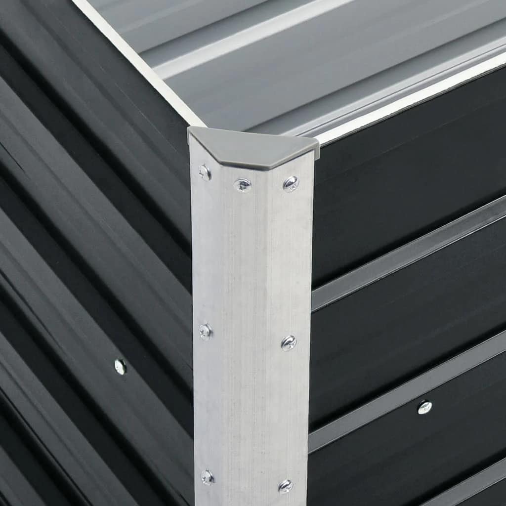 Ζαρντινιέρα Υπερυψωμένη Ανθρακί 240x40x45 εκ. Γαλβαν. Χάλυβας - Pakobazaar