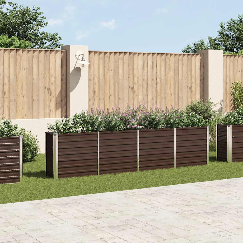 Ζαρντινιέρα Ψηλή Καφέ 320 x 40 x 77 εκ. Γαλβανισμένος Χάλυβας