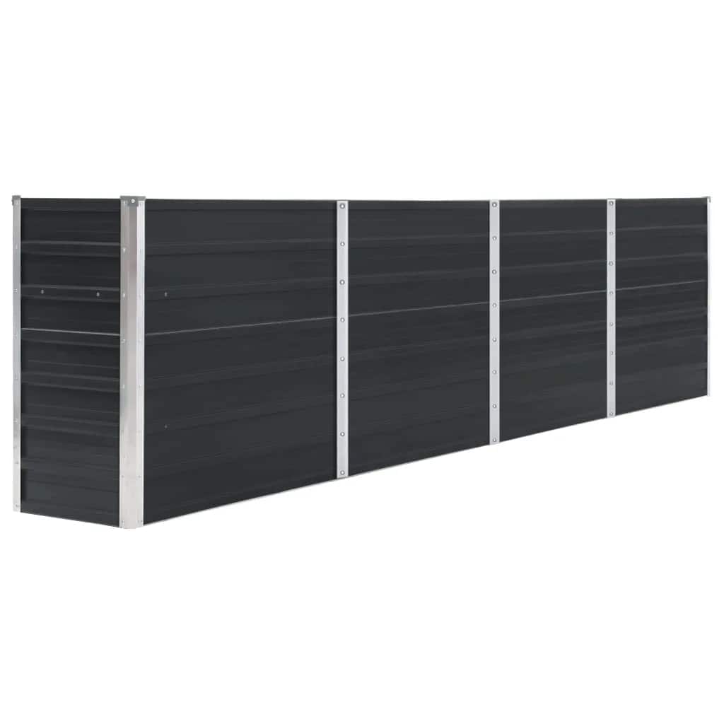 Ζαρντινιέρα Ψηλή Ανθρακί 320x40x77 εκ. Γαλβανισμένος Χάλυβας - Pakobazaar