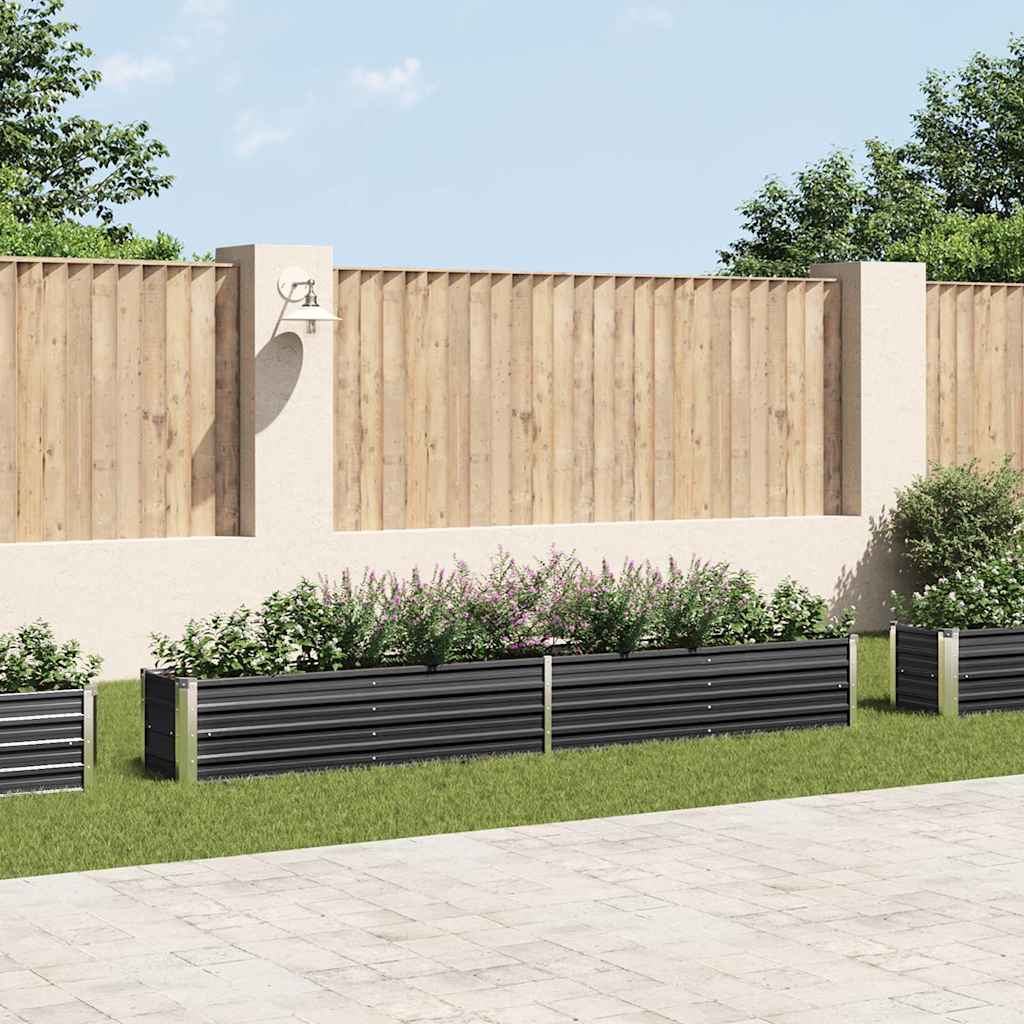Ζαρντινιέρα Υπερυψωμένη Ανθρακί 320x40x45 εκ. Γαλβαν. Χάλυβας - Pakobazaar