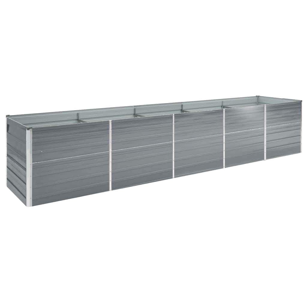Ζαρντινιέρα Υπερυψωμένη Γκρι 400x80x45 εκ. Γαλβαν. Χάλυβας - Pakobazaar