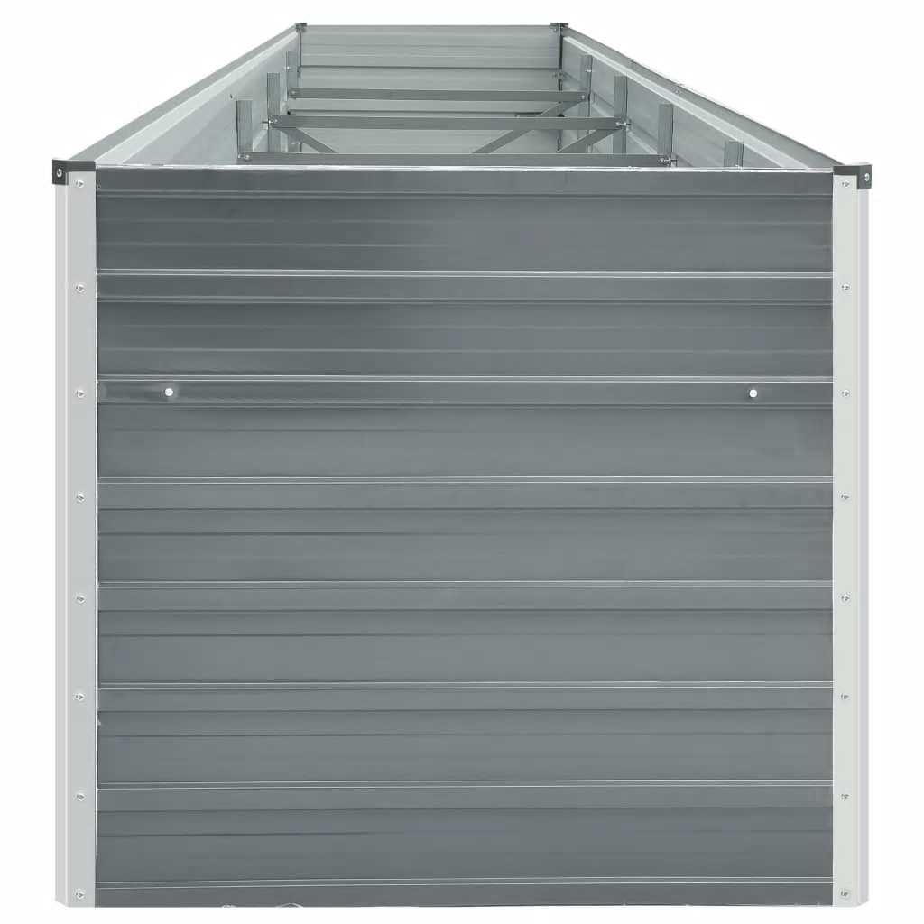 Ζαρντινιέρα Υπερυψωμένη Γκρι 400x80x45 εκ. Γαλβαν. Χάλυβας - Pakobazaar