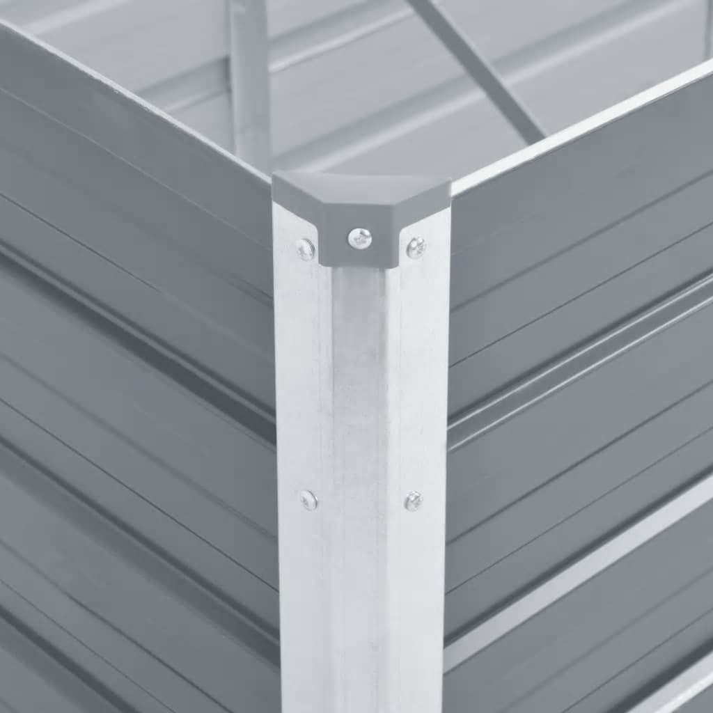 Ζαρντινιέρα Υπερυψωμένη Γκρι 400x80x45 εκ. Γαλβαν. Χάλυβας - Pakobazaar