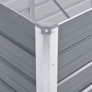 Ζαρντινιέρα Υπερυψωμένη Γκρι 400x80x45 εκ. Γαλβαν. Χάλυβας - Pakobazaar
