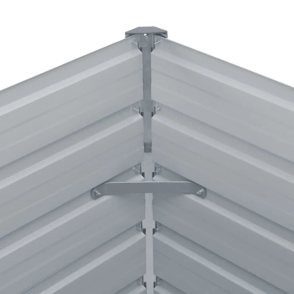 Ζαρντινιέρα Υπερυψωμένη Γκρι 400x80x45 εκ. Γαλβαν. Χάλυβας - Pakobazaar
