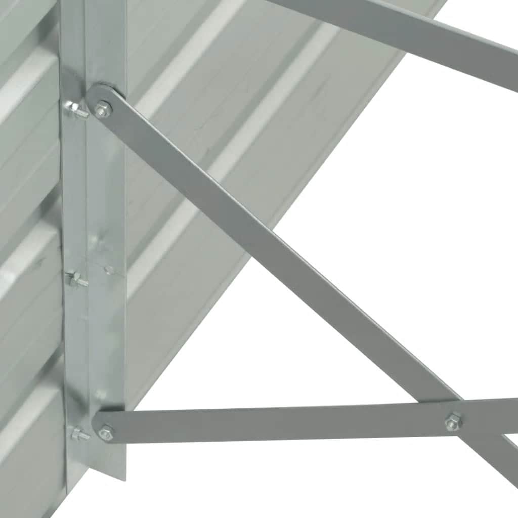 Ζαρντινιέρα Υπερυψωμένη Γκρι 400x80x77 εκ. Γαλβαν. Χάλυβας - Pakobazaar