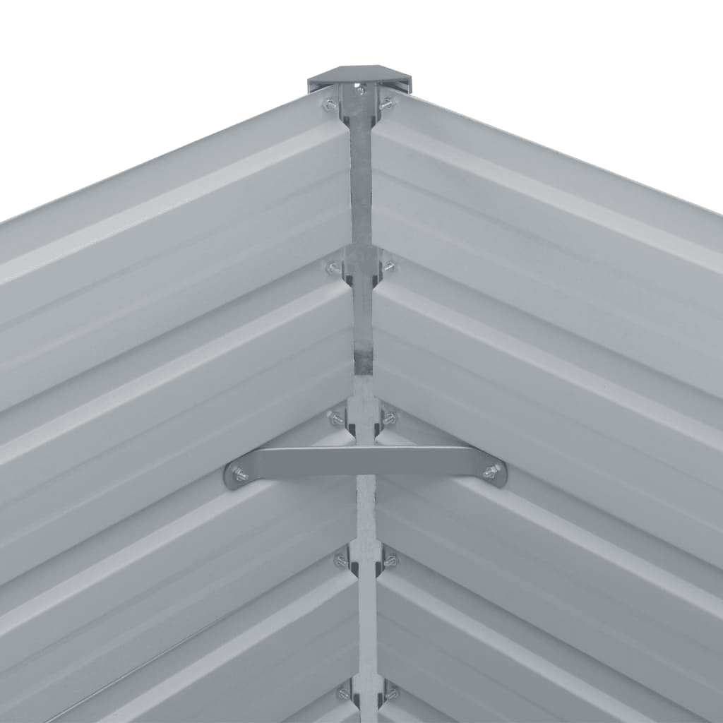 Ζαρντινιέρα Υπερυψωμένη Γκρι 400x80x77 εκ. Γαλβαν. Χάλυβας - Pakobazaar
