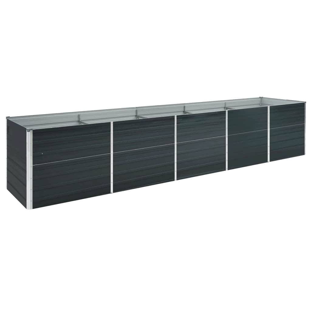 Ζαρντινιέρα Υπερυψωμένη Ανθρακί 400x80x77 εκ. Γαλβαν. Χάλυβας - Pakobazaar