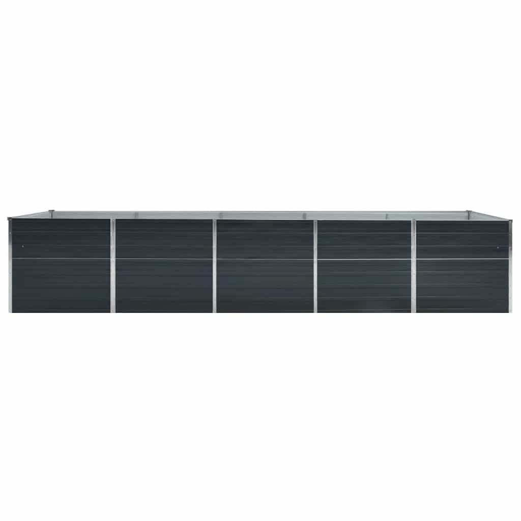 Ζαρντινιέρα Υπερυψωμένη Ανθρακί 400x80x77 εκ. Γαλβαν. Χάλυβας - Pakobazaar