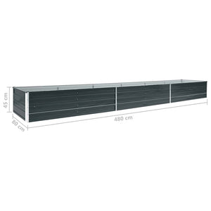 Ζαρντινιέρα Υπερυψωμένη Ανθρακί 480x80x45 εκ. Γαλβαν. Χάλυβας - Pakobazaar