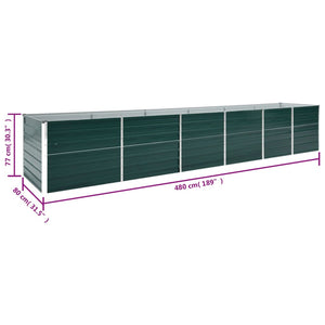 Ζαρντινιέρα Υπερυψωμένη Πράσινη 480x80x77 εκ. Γαλβαν. Χάλυβας