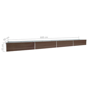 Ζαρντινιέρα Υπερυψωμένη Καφέ 600x80x45 εκ. Γαλβαν. Χάλυβας - Pakobazaar
